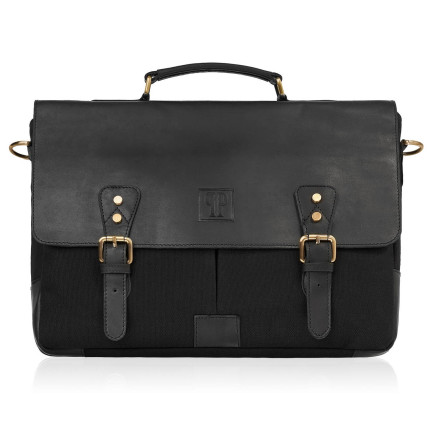 ZESTAW PAOLO PERUZZI: PORTFEL MĘSKI T-04 +TORBA MĘSKA T-07 ZUP-06-BL