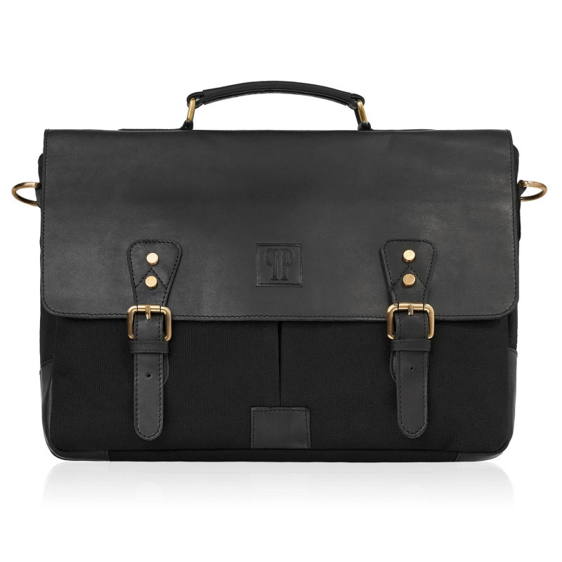 ZESTAW PAOLO PERUZZI: PORTFEL MĘSKI T-04 +TORBA MĘSKA T-07 ZUP-06-BL