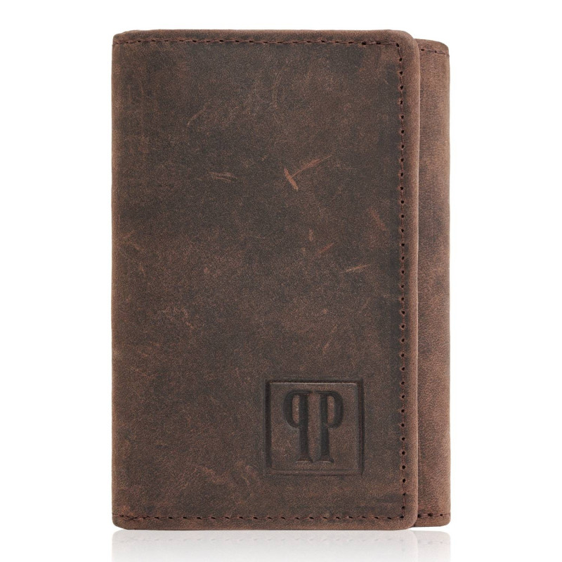 Portfel męski T-02-BR skórzane etui na klucze T-49-BR Zestaw prezentowy Paolo Peruzzi ZUP-124