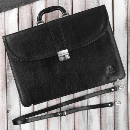 Aktówka męska skórzana do ręki i na ramię elegancka czarna Paolo Peruzzi S-42-BL