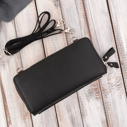 Skórzana kopertówka damska portfel damski T-137-BL