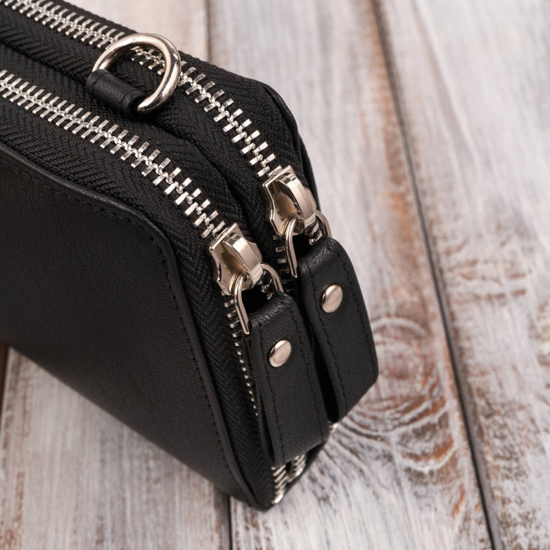 Skórzana kopertówka damska portfel damski T-137-BL