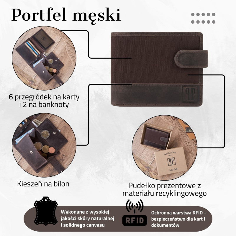 PORTFEL MĘSKI PAOLO PERUZZI RFID T-03-BR