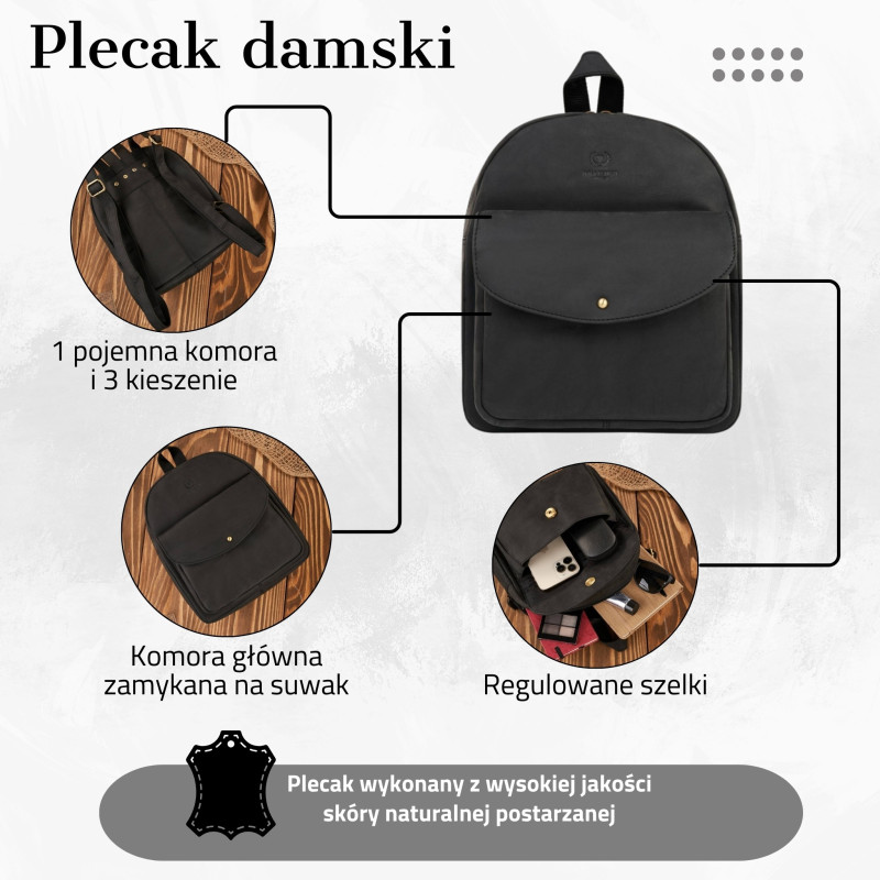 MAŁY PLECACZEK DAMSKI PAOLO PERUZZI T-18-BL
