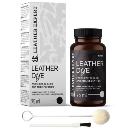 Farba do zamszu, nubuku, aniliny kolor czarny 75ml Leather Expert Leather Dye LE-21-D75BL