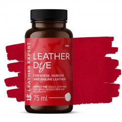 Farba do zamszu, nubuku, aniliny kolor czerwony 75ml Leather Expert Leather Dye LE-21-D75RD