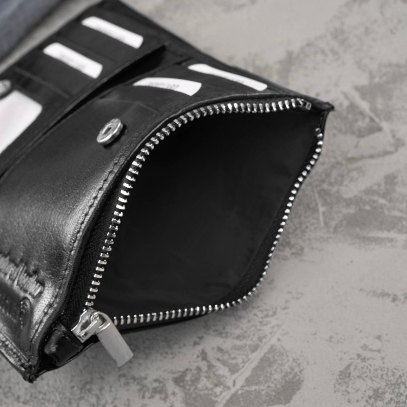 Portfel damski skórzany duży czarny z ochroną RFID Paolo Peruzzi T-140-BL