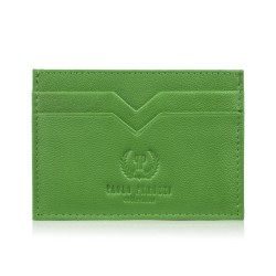 Etui na karty i wizytówki skórzane minimalistyczne praktyczne etui zielone Paolo Peruzzi T-150-GR