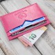 Etui na karty i wizytówki skórzane minimalistyczne praktyczne etui różowe Paolo Peruzzi T-150-PI