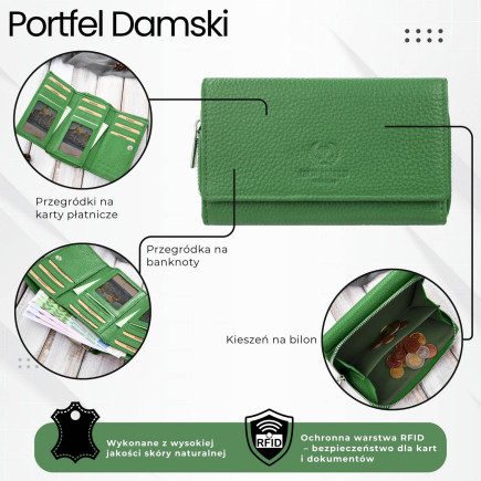 Portfel damski duży czarny ze skóry naturalnej pojemny Paolo Peruzzi T-138-GB