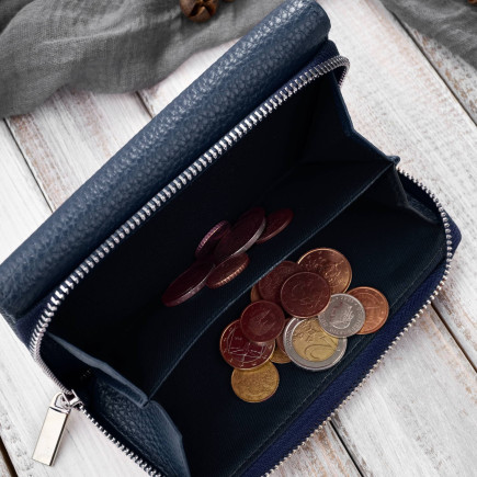 Portfel damski duży granatowy ze skóry naturalnej pojemny Paolo Peruzzi T-138-NV