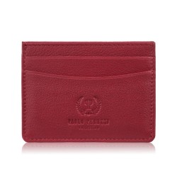 Etui na karty i wizytówki skórzane minimalistyczne praktyczne etui czerwone Paolo Peruzzi T-151-RD
