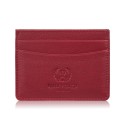 Etui na karty i wizytówki skórzane minimalistyczne praktyczne etui czerwone Paolo Peruzzi T-151-RD