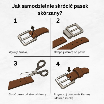 Pasek męski skórzany premium z klasyczną klamrą elegancki brązowy 100 cm Paolo Peruzzi PG-08-BR-100