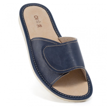 Kapcie damskie R.38 na rzep całoroczne wsuwane koturn  KD-01-DB-38