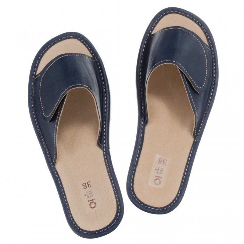 Kapcie damskie R.38 na rzep całoroczne wsuwane koturn  KD-01-DB-38