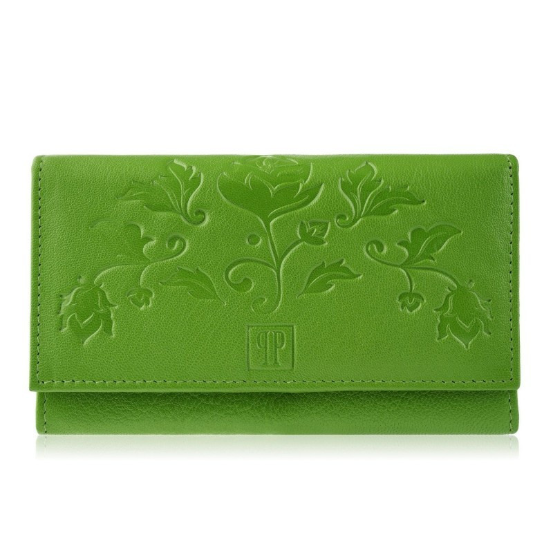 Zestaw prezentowy dla niej portfel damski w kwiaty T-45 i skórzane etui na karty T-151 Paolo Peruzzi ZUP-144-GR