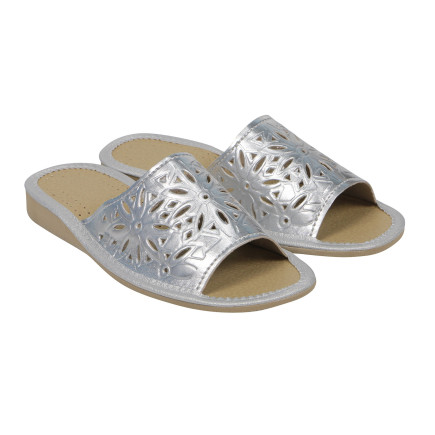 Kapcie damskie klapki R.39 na koturnie z wycięciami lekkie wygodne odkryte KD-02-SR-39