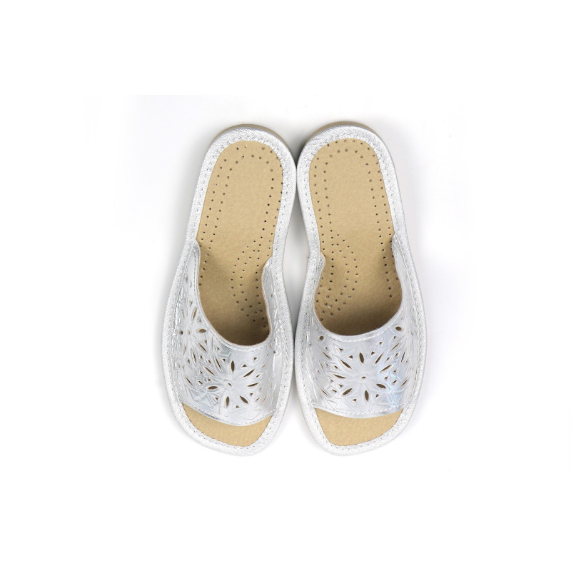 Kapcie damskie klapki R.39 na koturnie z wycięciami lekkie wygodne odkryte KD-02-SR-39