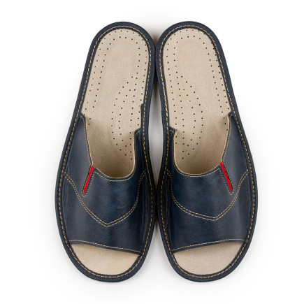 Kapcie męskie R.41 domowe antypoślizgowe przewiewne klasyczne granatowe KM-11-NB-41