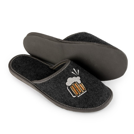 Domowe kapcie męskie R.41 z kuflem humor i komfort w jednym KM-13-BL-41