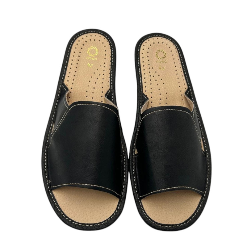 Kapcie męskie R.41 domowe z wkładką skórzaną wygoda i jakość na co dzień KM-14-BL-41