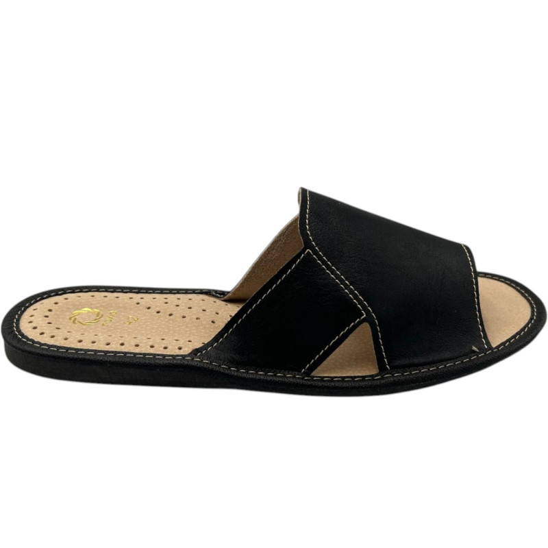 Kapcie męskie R.44 z naturalną skórzaną wkładką lekkie i przewiewne KM-14-BL-44