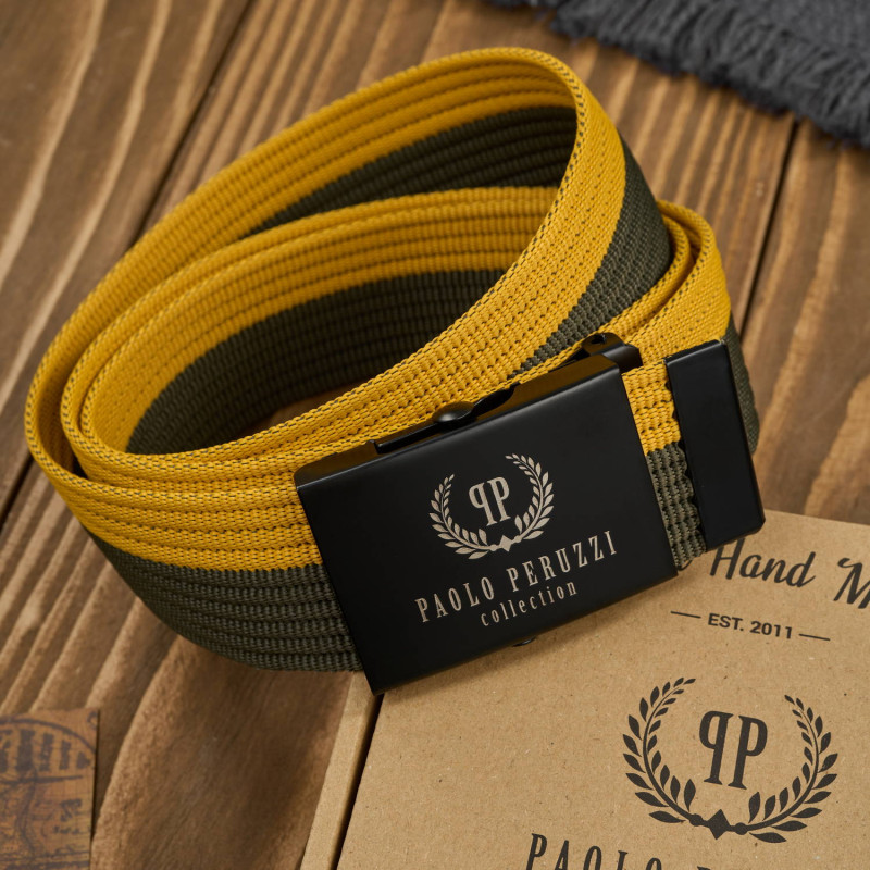 Pasek unisex parciany 95 cm do jeansów dwukolorowy Paolo Peruzzi pasek na co dzień PW-31-95