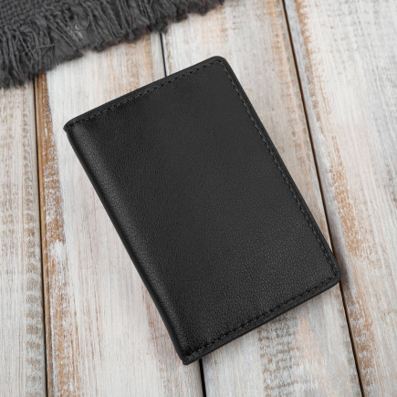 Etui na karty czarne skórzane eleganckie Paolo Peruzzi KV-05-CBL