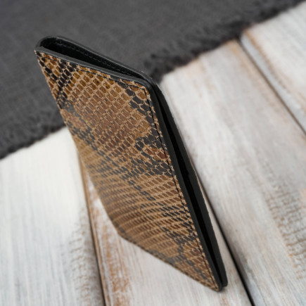 Etui na karty skóra naturalna z wężowym printem eleganckie Paolo Peruzzi KV-05-PT