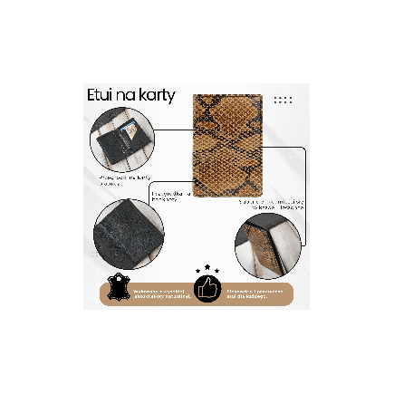 Etui na karty skóra naturalna z wężowym printem eleganckie Paolo Peruzzi KV-05-PT