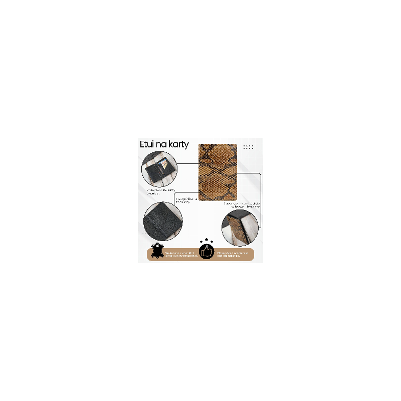 Etui na karty skóra naturalna z wężowym printem eleganckie Paolo Peruzzi KV-05-PT