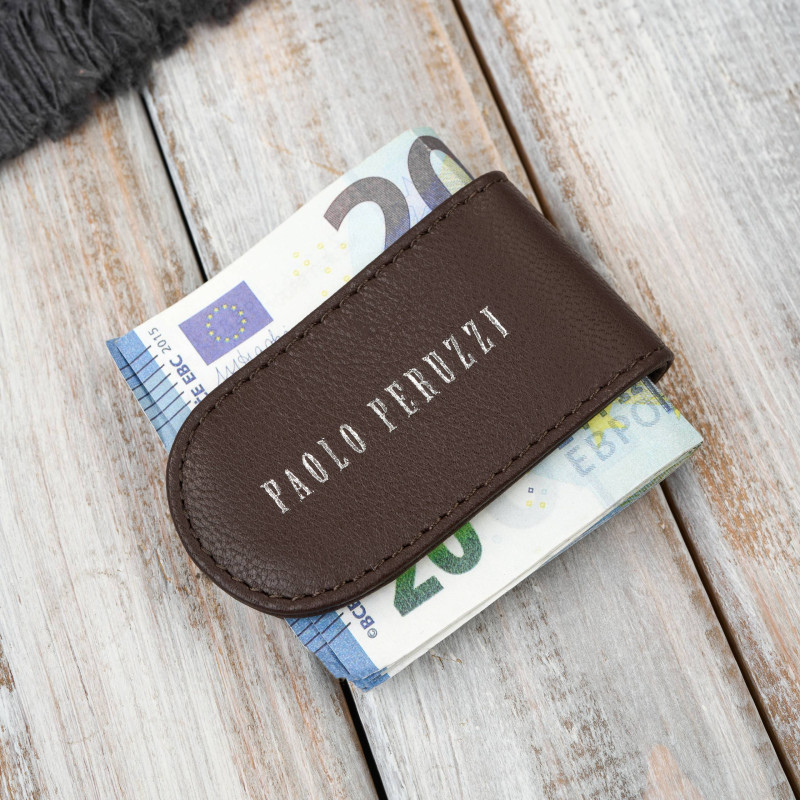 Skórzany klips na banknoty KV-07 – smukły, poręczny i elegancki