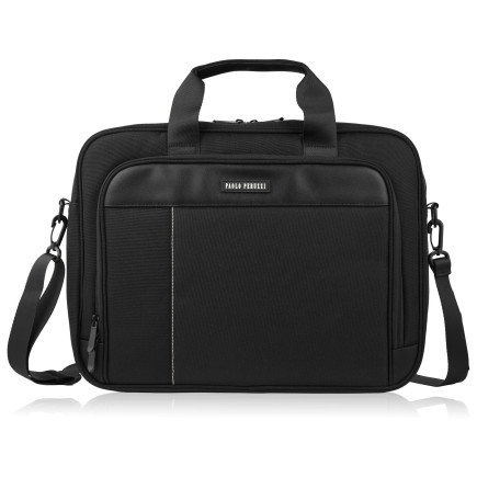Torba na laptopa czarna unisex materiałowa lekka do ręki lub na ramię wytrzymała Paolo Peruzzi AS-02-BL