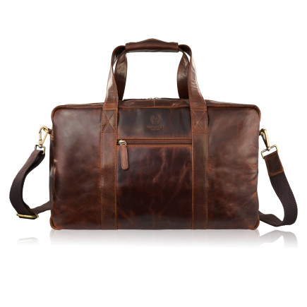 Torba podróżna męska skórzana duża pojemna koniakowa SL-10-CG