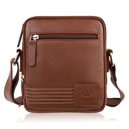 Listonoszka męska skórzana na ramię koniakowa Paolo Peruzzi AY-27-CG