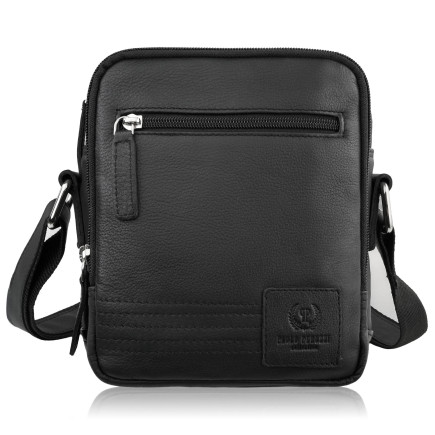 Listonoszka męska skórzana na ramię czarna Paolo Peruzzi AY-27-BL