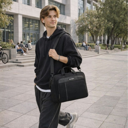 Torba na laptopa czarna unisex lekka Paolo Peruzzi AS-02-BL