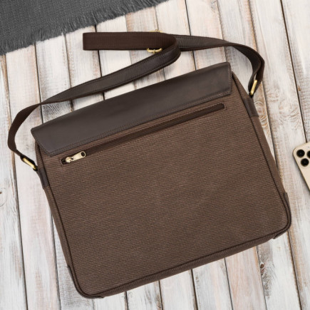 Stylowy zestaw męski Paolo Peruzzi – torba na ramię mieszcząca laptopa 15,6” oraz elegancki portfel z ochroną RFID.