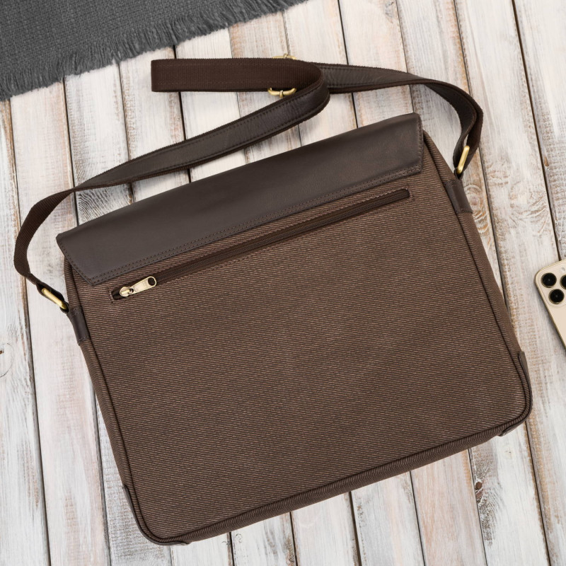 Stylowy zestaw męski Paolo Peruzzi – torba na ramię mieszcząca laptopa 15,6” oraz elegancki portfel z ochroną RFID.