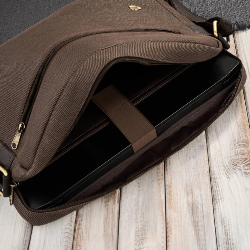 Stylowy zestaw męski Paolo Peruzzi – torba na ramię mieszcząca laptopa 15,6” oraz elegancki portfel z ochroną RFID.