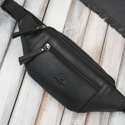 Elegancki zestaw męski Paolo Peruzzi – skórzana saszetka na pas oraz minimalistyczne etui na karty.