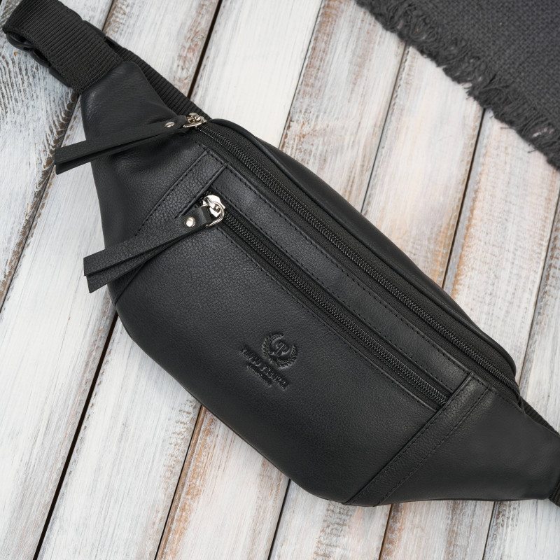 Elegancki zestaw męski Paolo Peruzzi – skórzana saszetka na pas oraz minimalistyczne etui na karty.