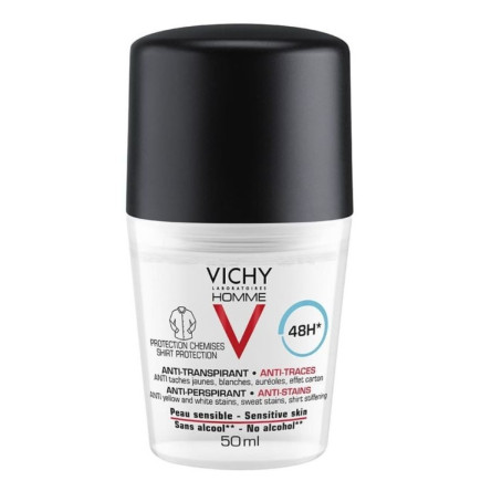 Vichy antyperspirant roll-on przeciw śladom na ubraniach 48h 50 ml