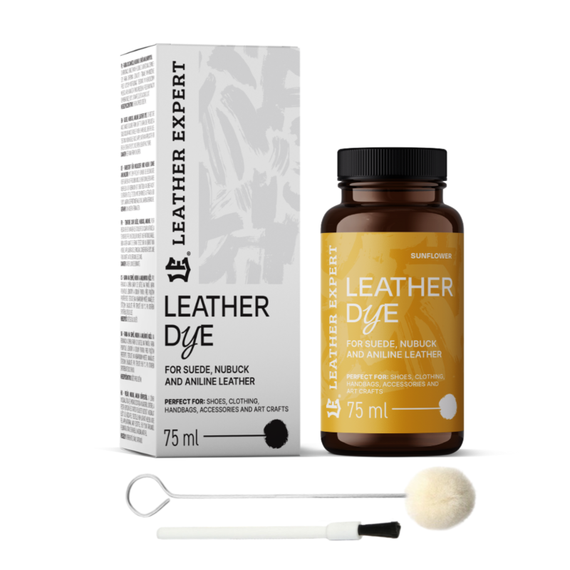 Farba do zamszu, nubuku, aniliny kolor Sunflower 75ml Leather Expert Leather Dye LE-21-D75SF