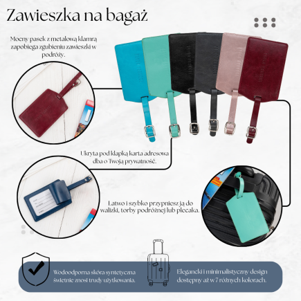 Skórzana zawieszka do bagażu Paolo Peruzzi AS-09-GR | Identyfikator walizki