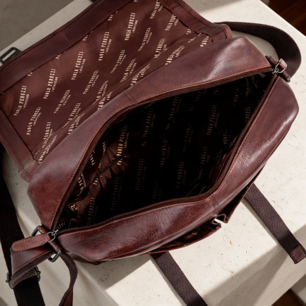 Torba męska skórzana Paolo Peruzzi SL-35-BR brązowa A4