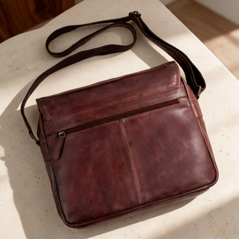 Torba męska skórzana Paolo Peruzzi SL-35-BR brązowa A4