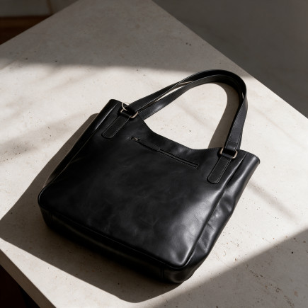 Torebka damska skórzana Paolo Peruzzi SL-45-BL shopper czarna A4