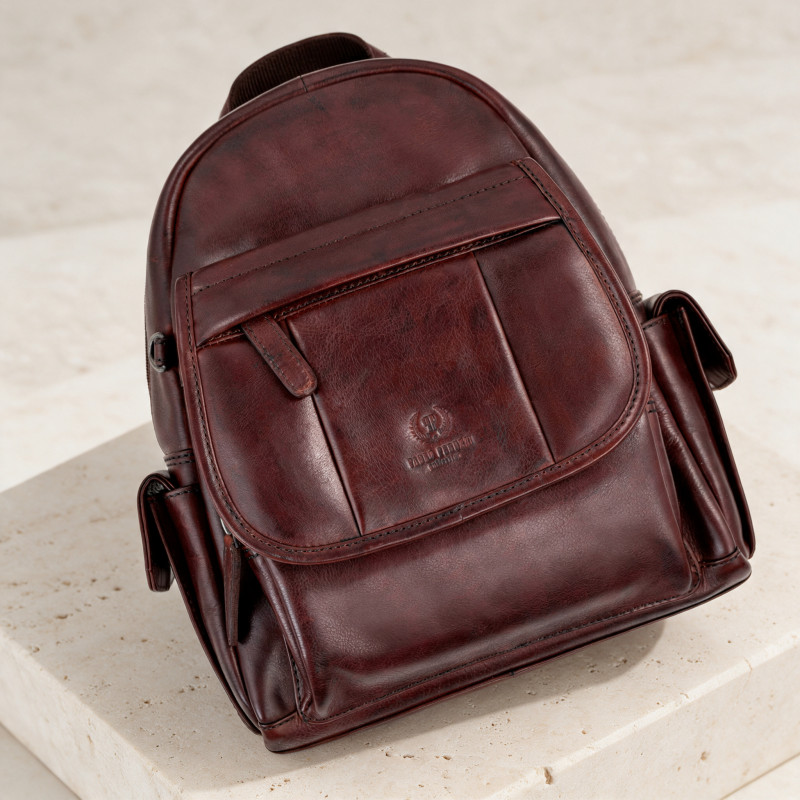 Plecak damski skórzany Paolo Peruzzi SL-48-BR brązowy retro